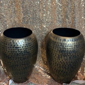 Hammered Gold Vases